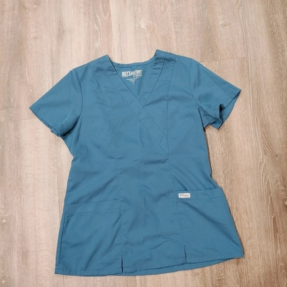 Grey's Anatomy Seafoam Green Scrub Top - Picture 2 of 3